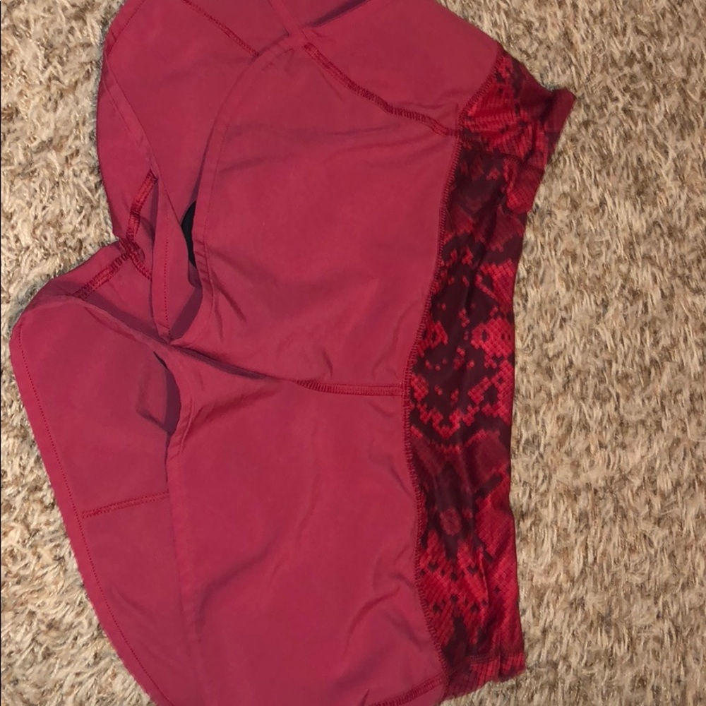Red lululemon shorts size 6